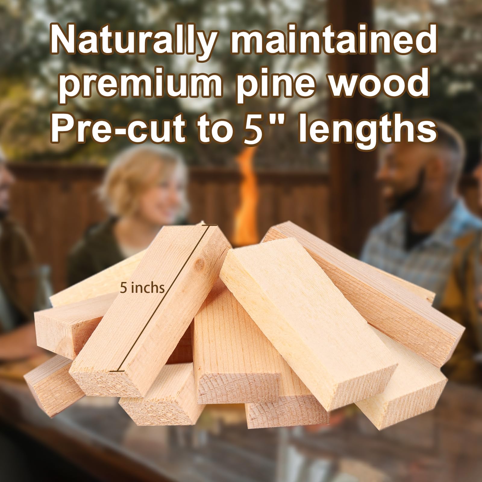 WFLUOLUO kiln-dried logs in a compact box for tidy lighting.