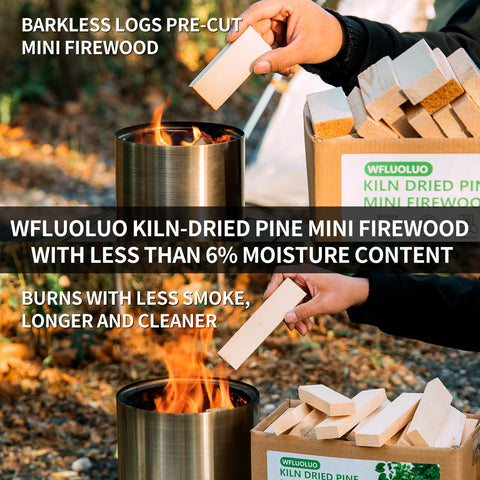 Low smoke WFLUOLUO firewood ideal for porch and tabletop setups