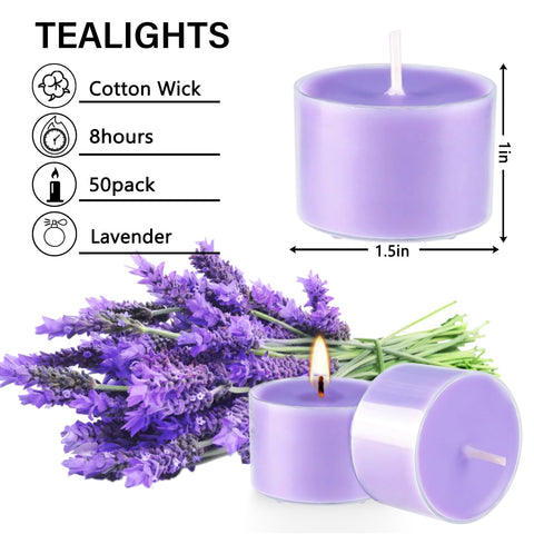 Wfmolcand bulk 50-pack tealights for events and celebrations.