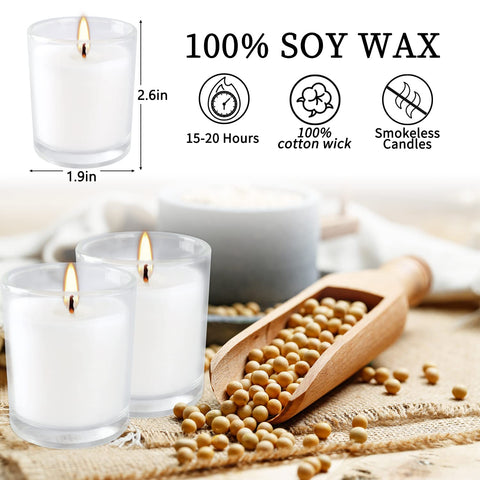 Wfmolcand wedding ambiance candles in clear glass for romantic decor.