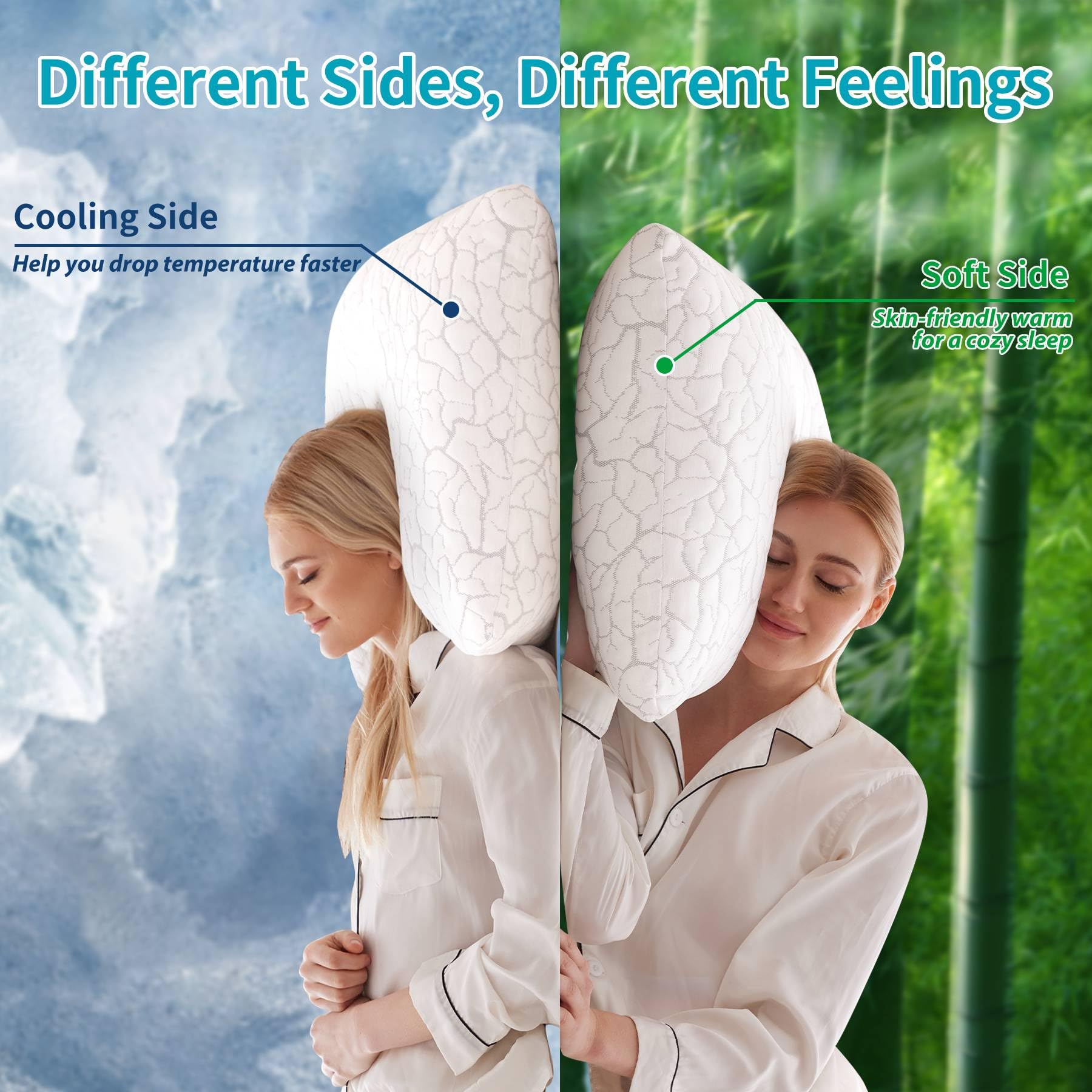 WGAKCED 2-pack pillow vacuum-sealed bag for easy storage and setup