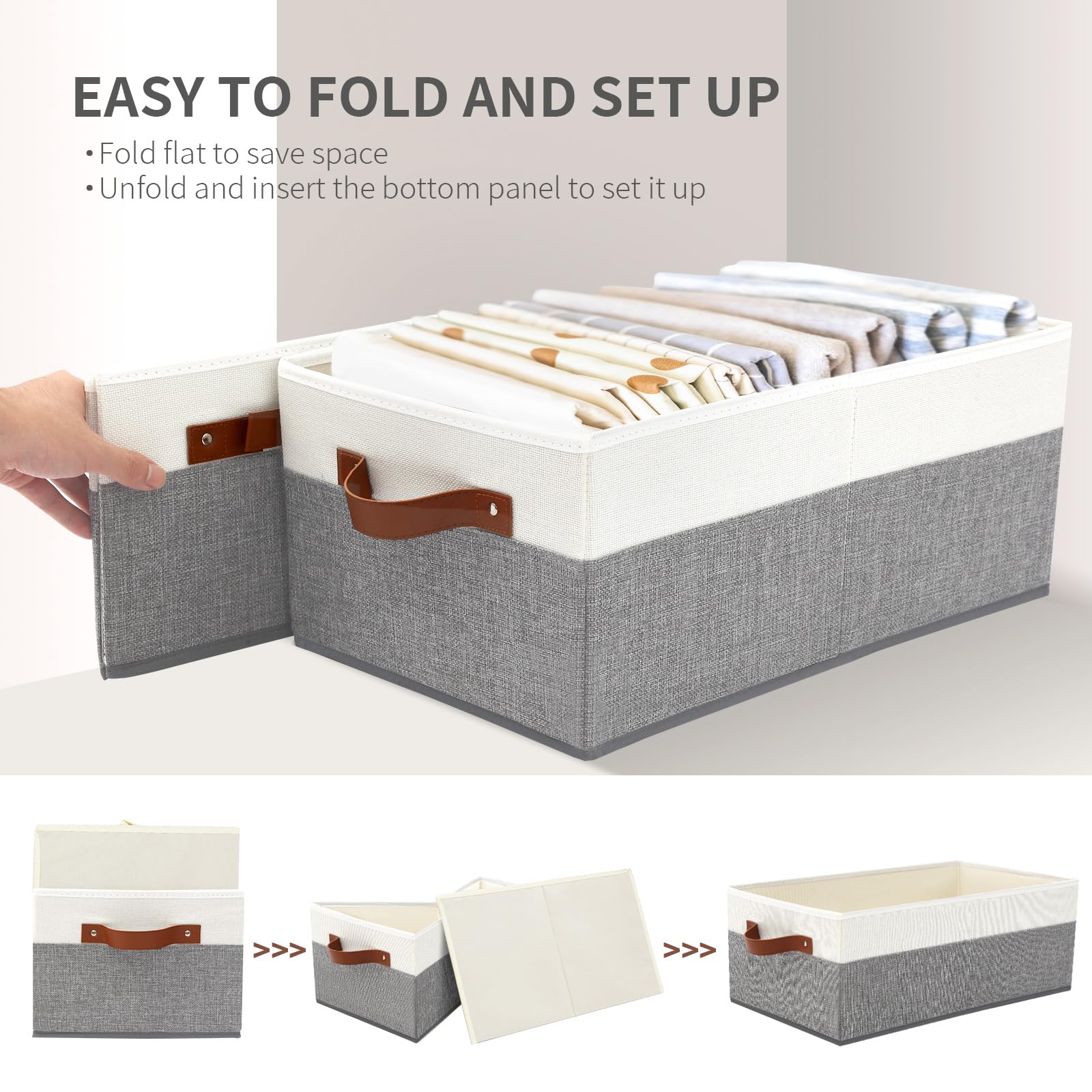 WGGWE grey bins in kids room organized toys and crafts