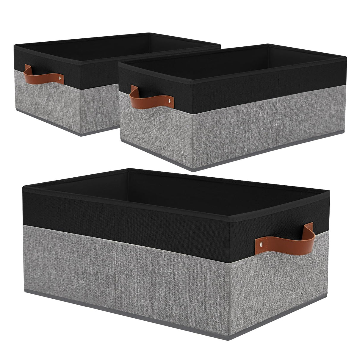 WGGWE 3-pack closet organizer bins on shelf maximize capacity and order.