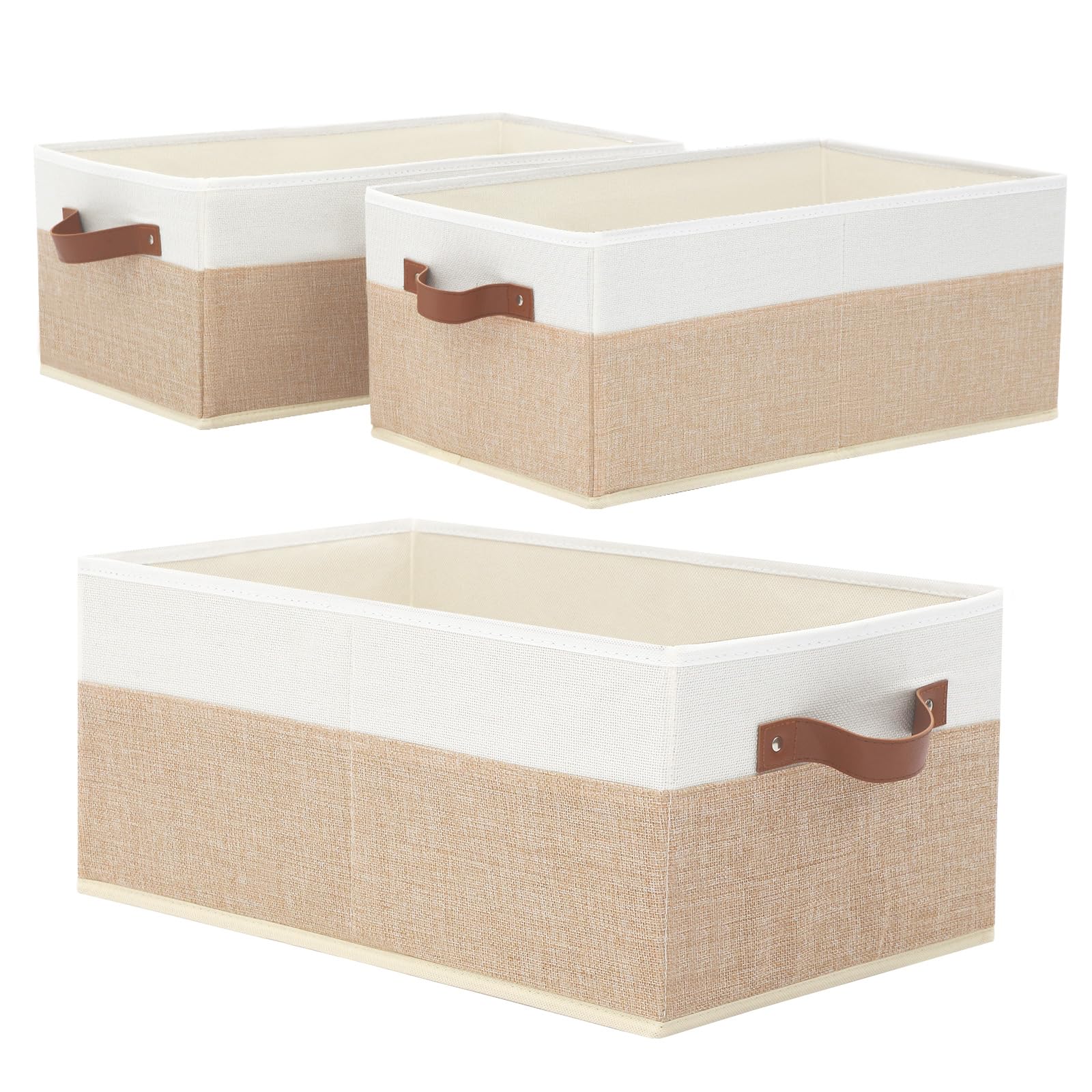 WGGWE closet organizer bin 3pack flat view for tidy shelves