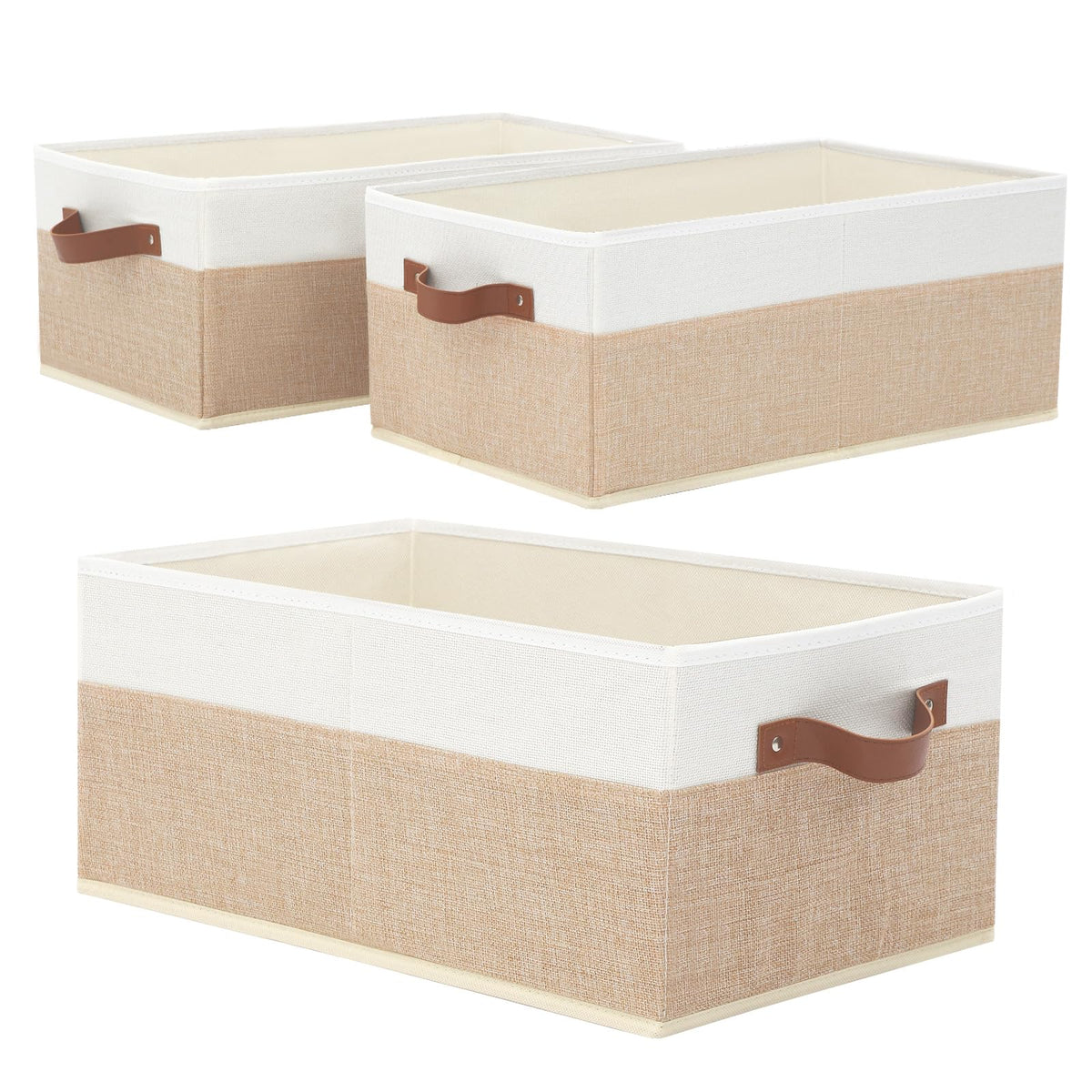 WGGWE closet organizer bin 3pack flat view for tidy shelves