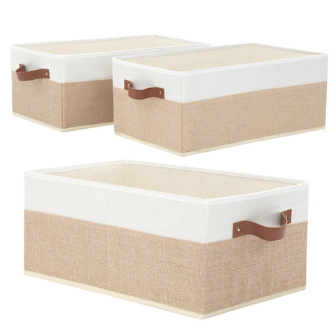 WGGWE closet organizer bin 3pack flat view for tidy shelves