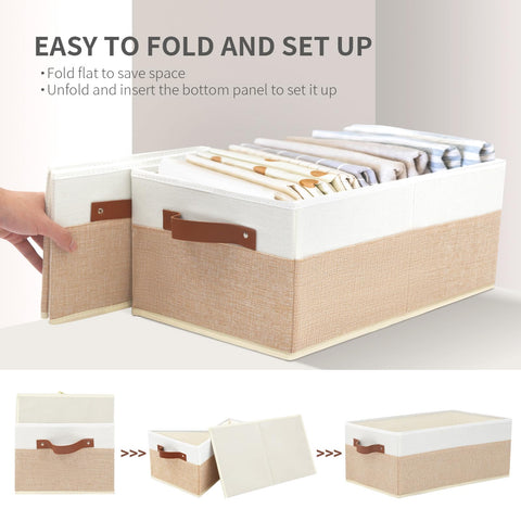 WGGWE closet organizer bin 3pack in-use bedroom setup for organization