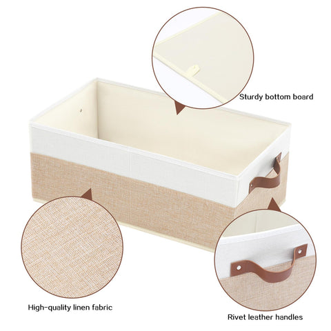 WGGWE closet organizer bin 3pack linen fabric detail durability