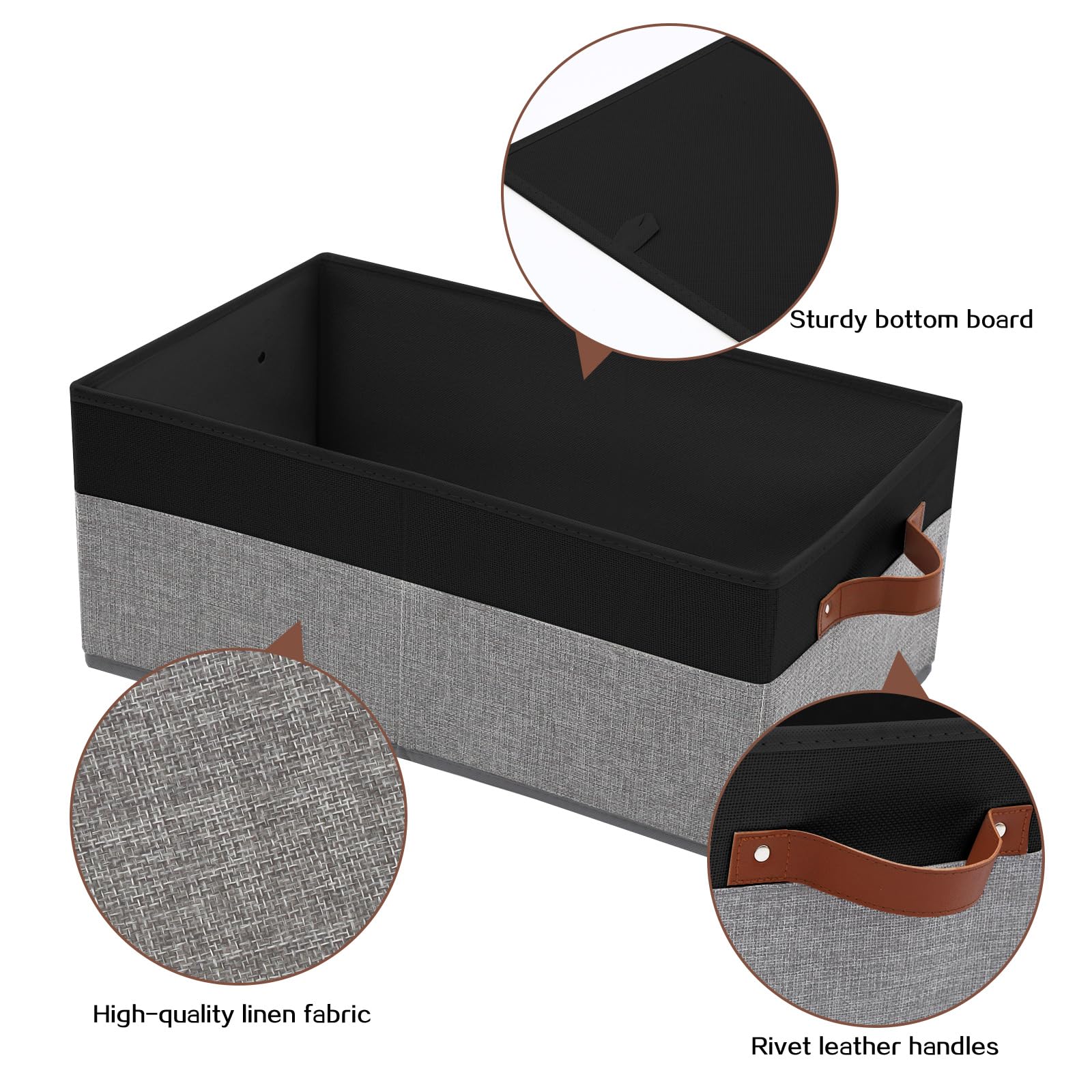 WGGWE large capacity fabric bin keeps items tidy on a shelf.