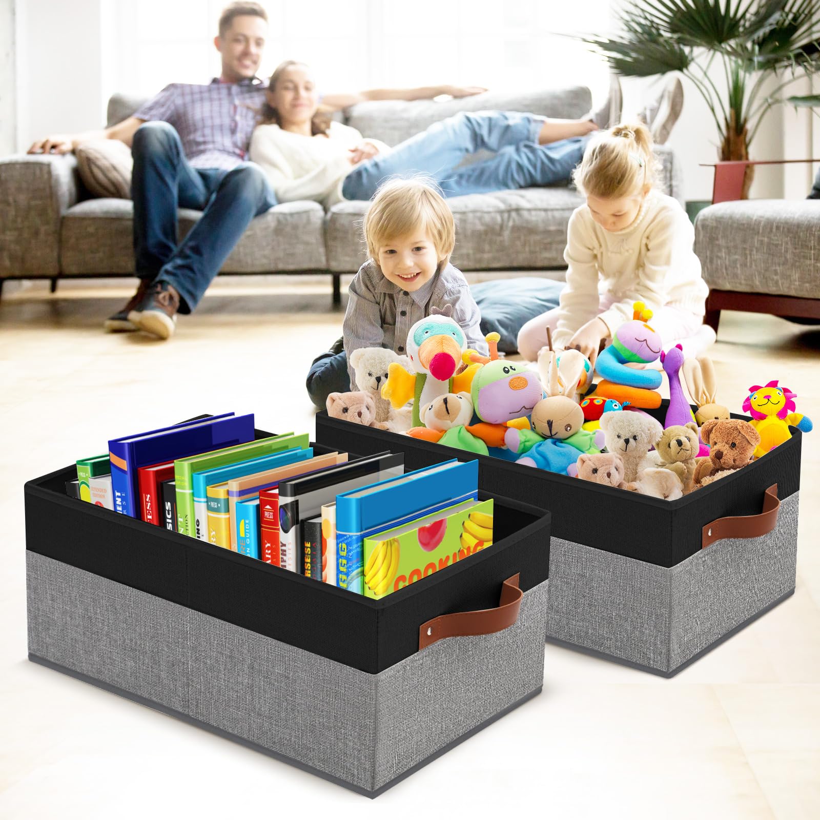 WGGWE multi-purpose storage bin suitable for clothes, toys, and books.
