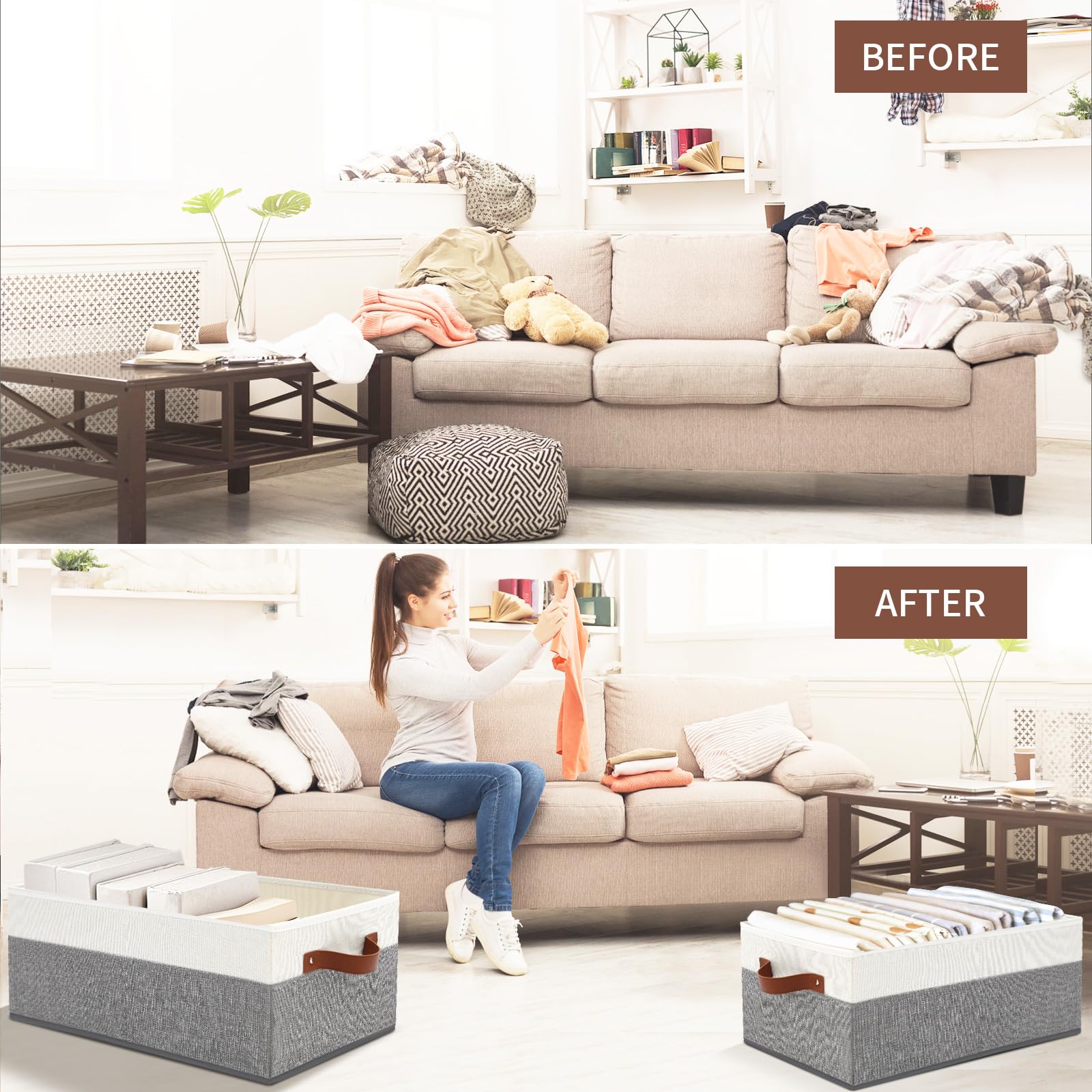 WGGWE under-bed foldable bin for extra storage when not in use.