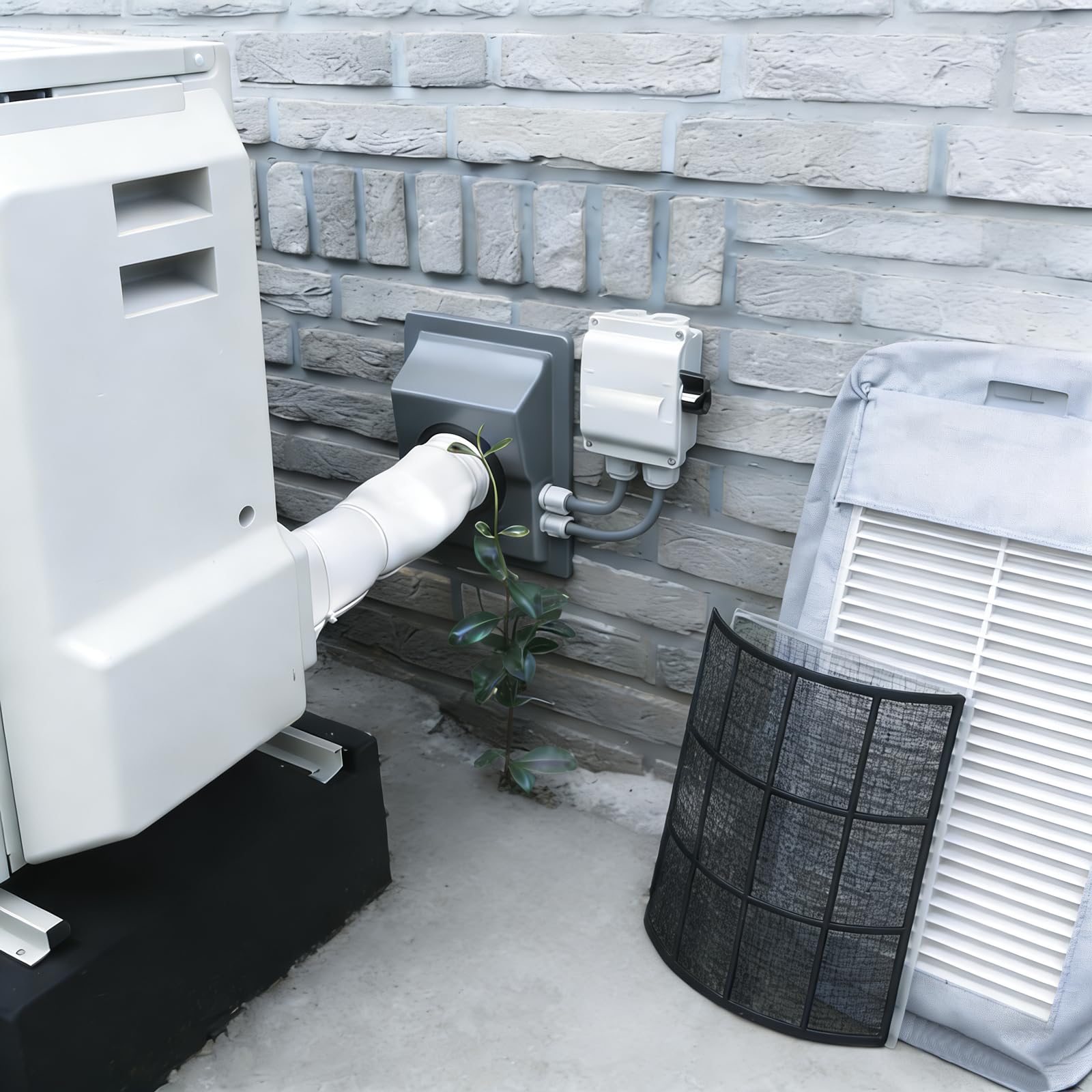 WGSWX line set cover neatly conceals refrigerant lines for a clean look.