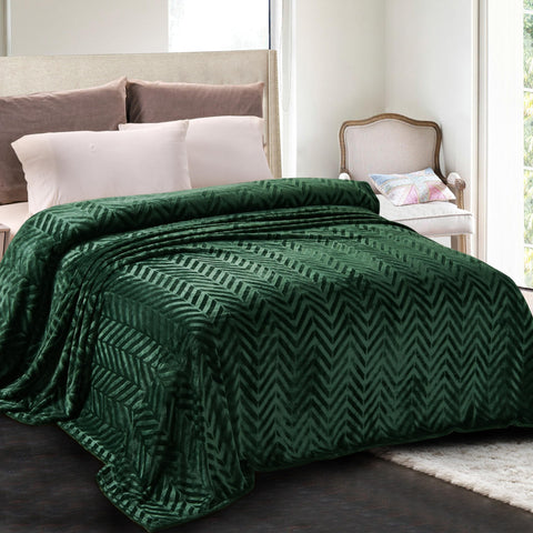 Whale Flotilla emerald green king blanket with rich color and generous coverage