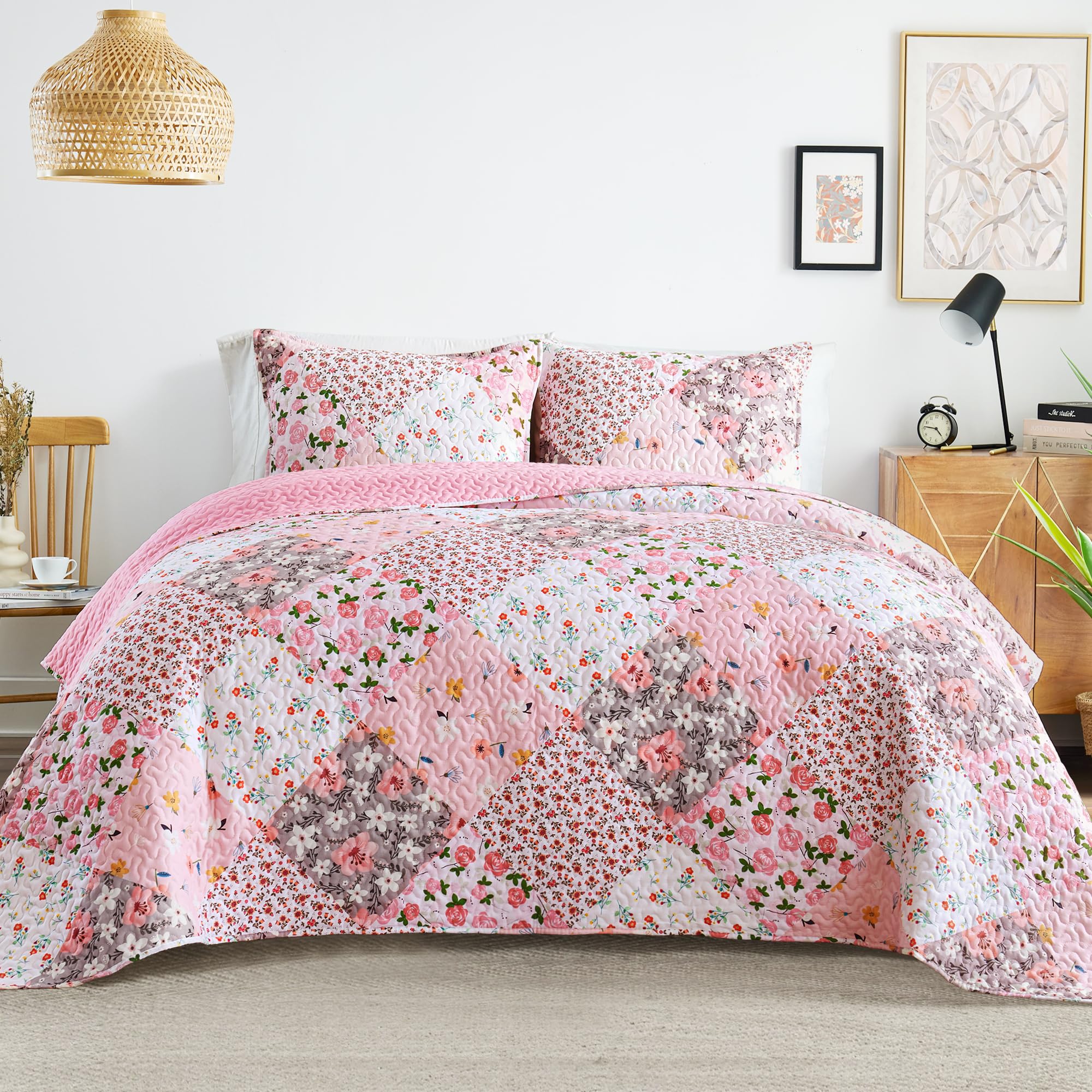 Whale Flotilla patchwork quilt twin soft texture for cozy sleep.
