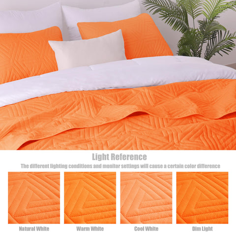 Whale Flotilla pillow shams 20x26 orange complete a cohesive, tidy bedroom vibe.