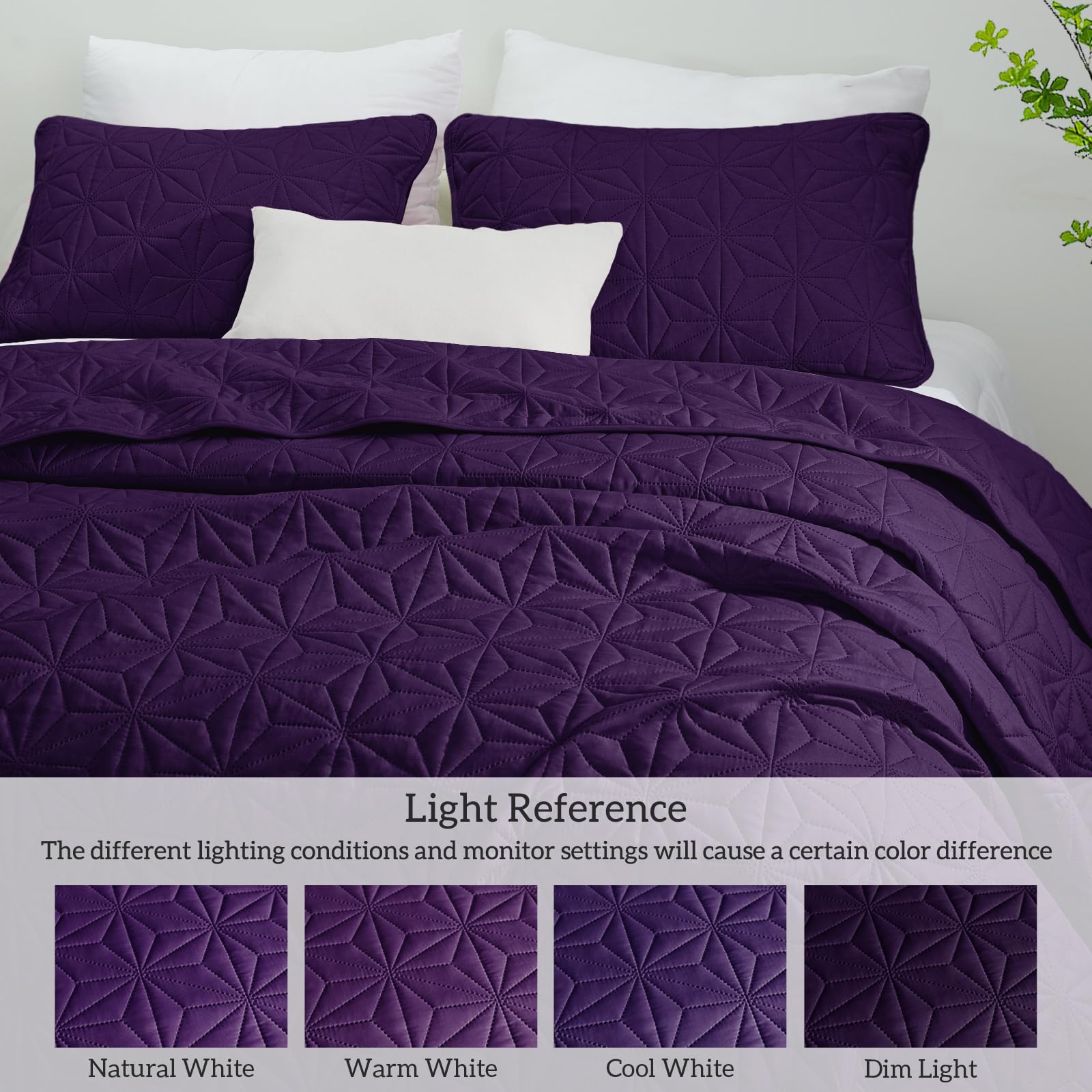 Whale Flotilla bedroom scene adds calm color and warmth.
