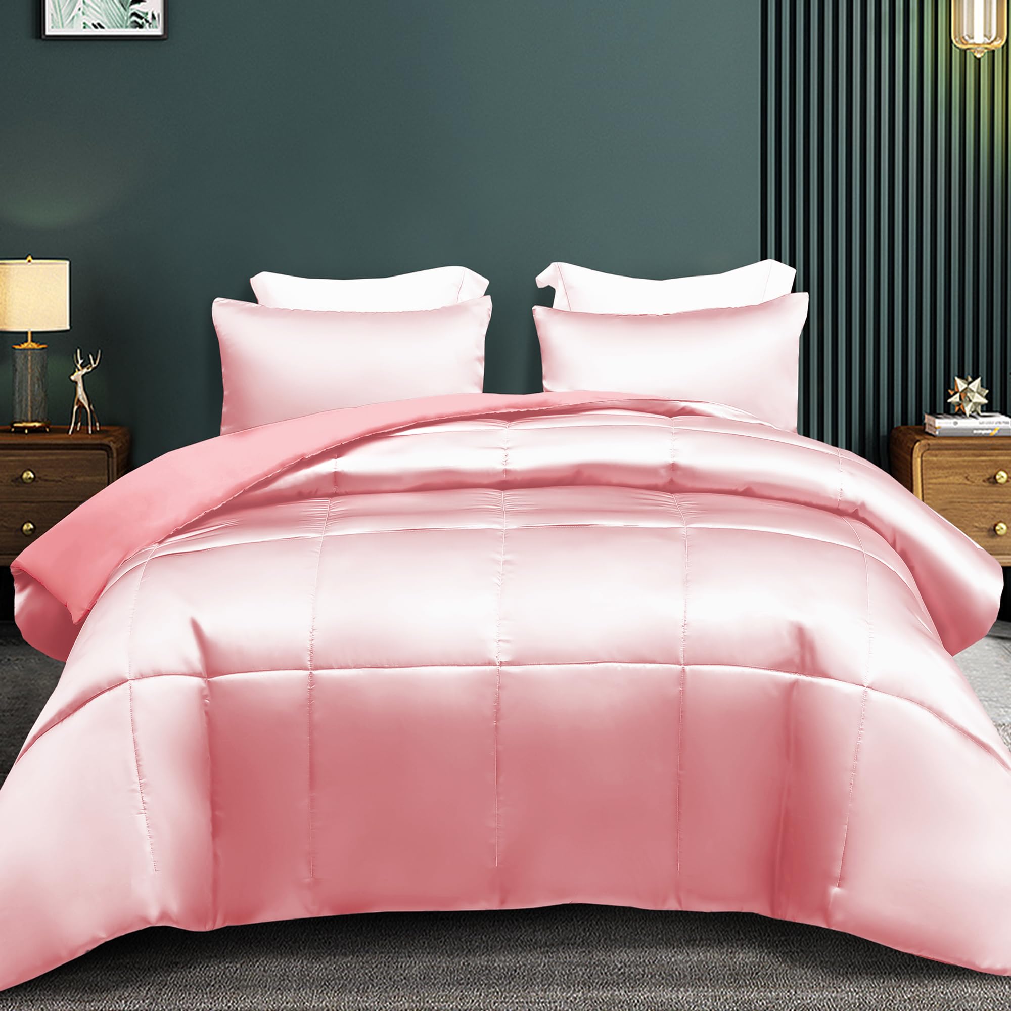 Whale Flotilla silky-soft queen comforter highlighting smooth satin texture and luxurious comfort