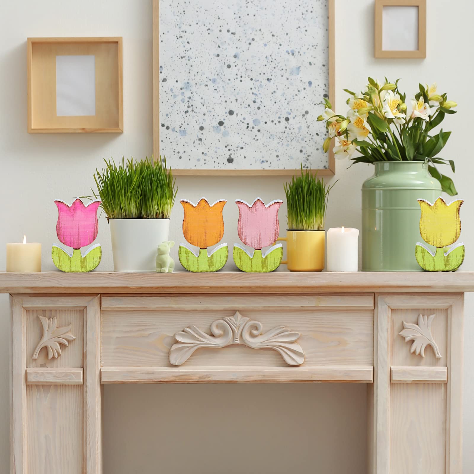 Whaline tulip wood sign wedding decor ideas on tabletops