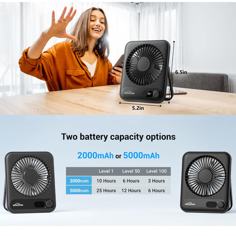 WHATOOK desk fan 2 pack suitable for bedroom or office use.
