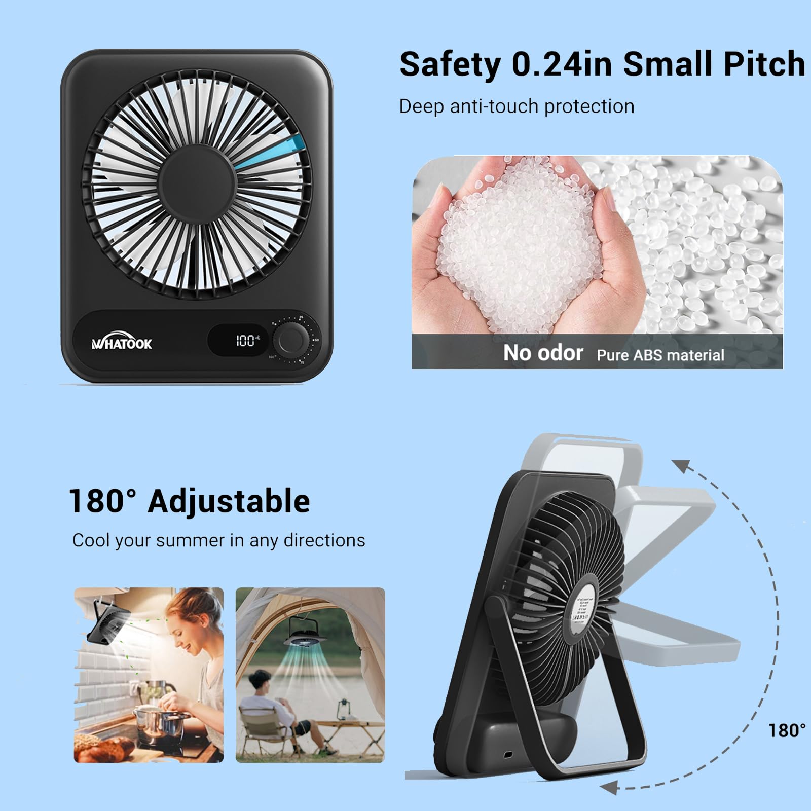 WHATOOK desk fan 2 pack packaging is gift-ready for friends.