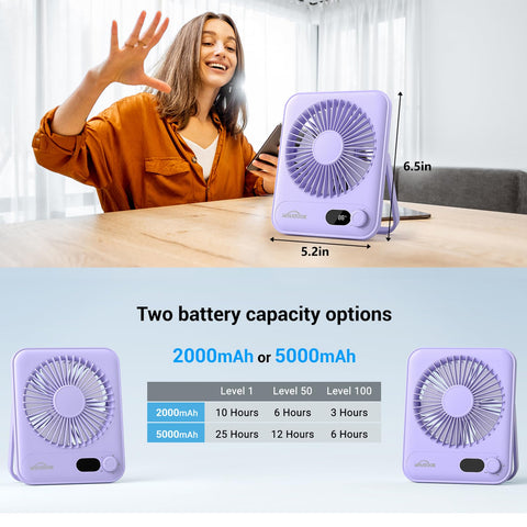 Whatook Desk Fan 2-Pack whisper-quiet motor for focused work or study.