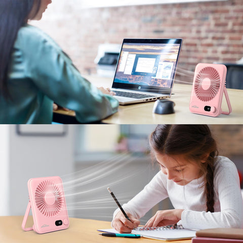 WHATOOK desk fan 2-pack stepless control for exact breeze.