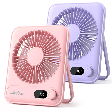 Whatook desk fan 2-pack with stepless control for precise cooling on demand.