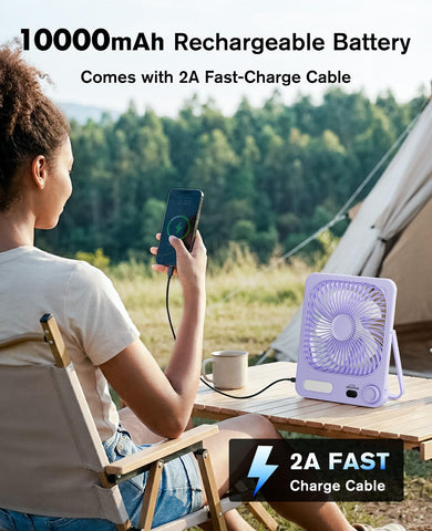 Whatook warm light desk fan purple, illuminated controls for cozy evenings
