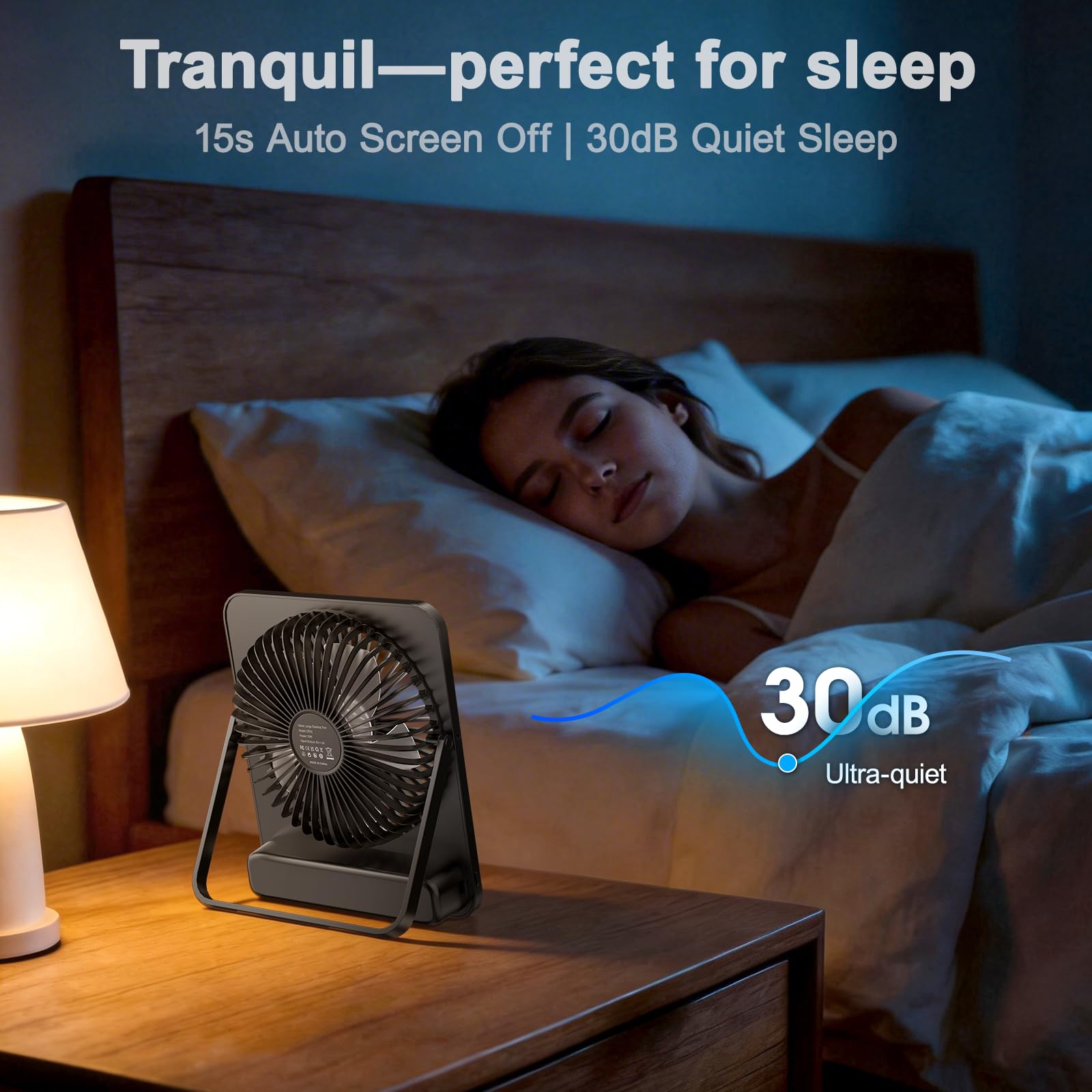 Whatoook fan supports 2A fast charging for quick power top-ups.