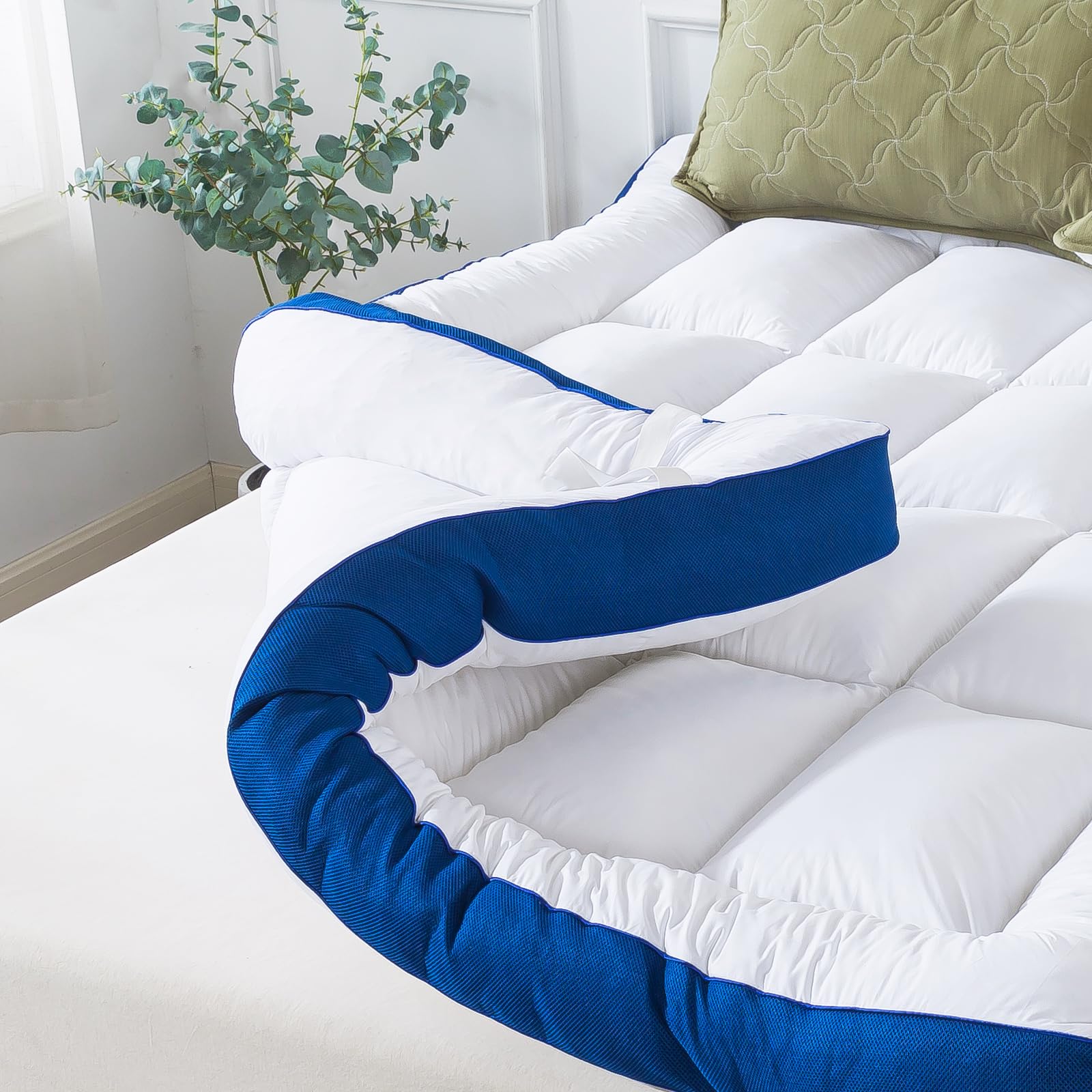 100 percent cotton cover provides a soft, skin-friendly sleeping surface.