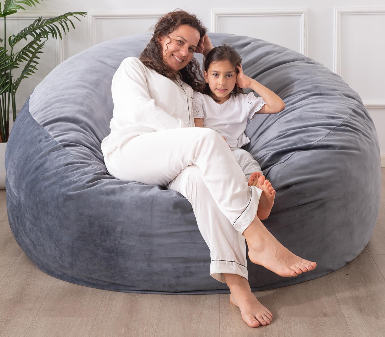 WhatsBedding 3ft memory foam bean bag chair with soft, supportive seating