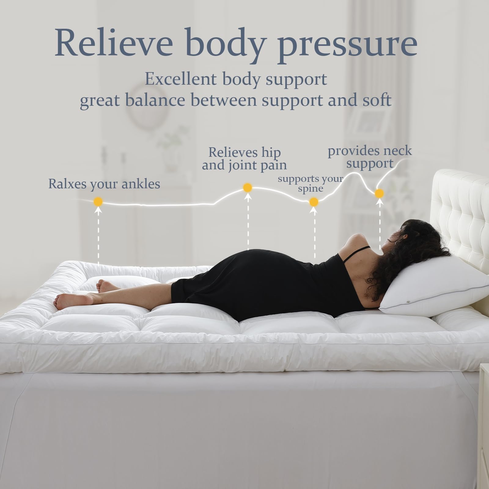 WhatsBedding breathable surface enhances sleeping comfort and air flow.