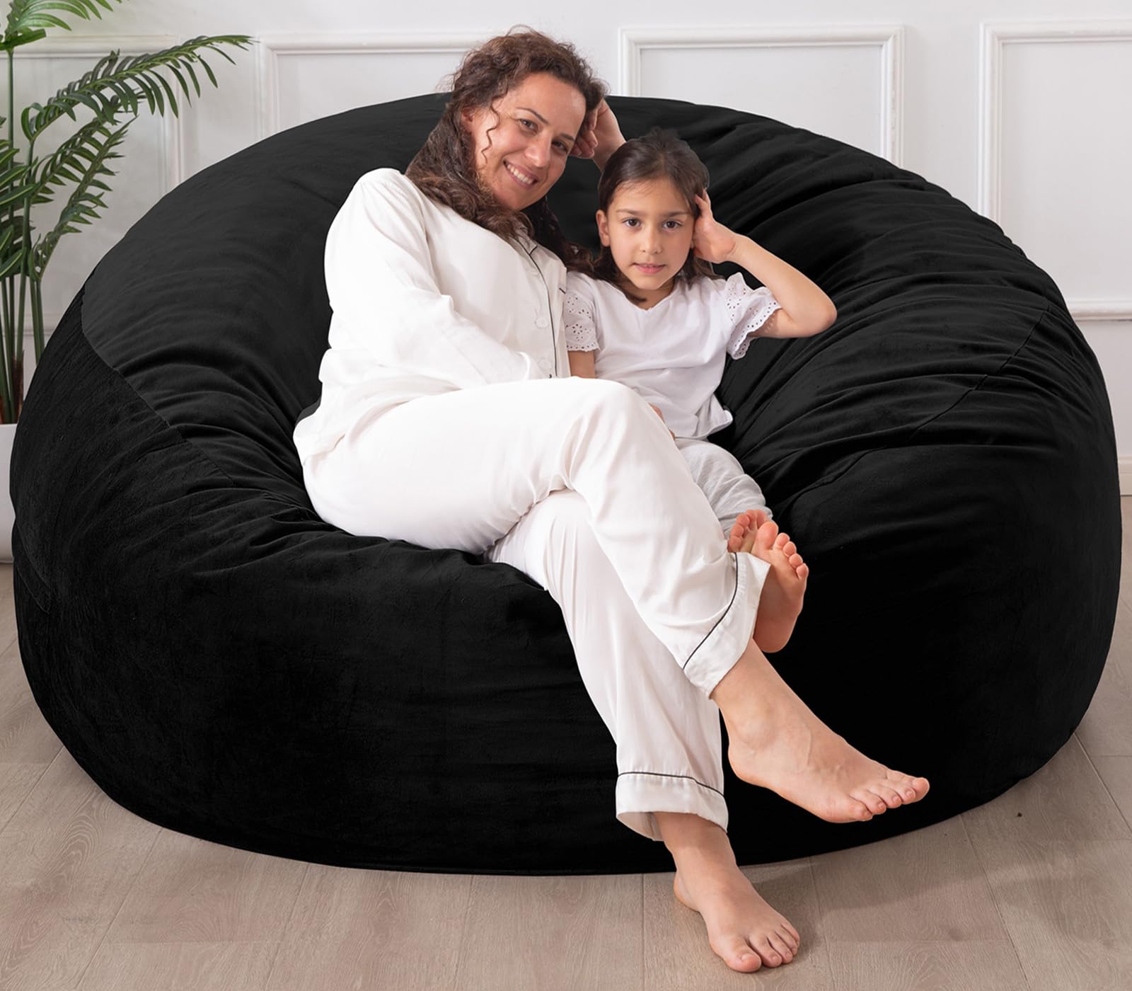 WhatsBedding memory foam bean bag chair offers plush lounging at home.