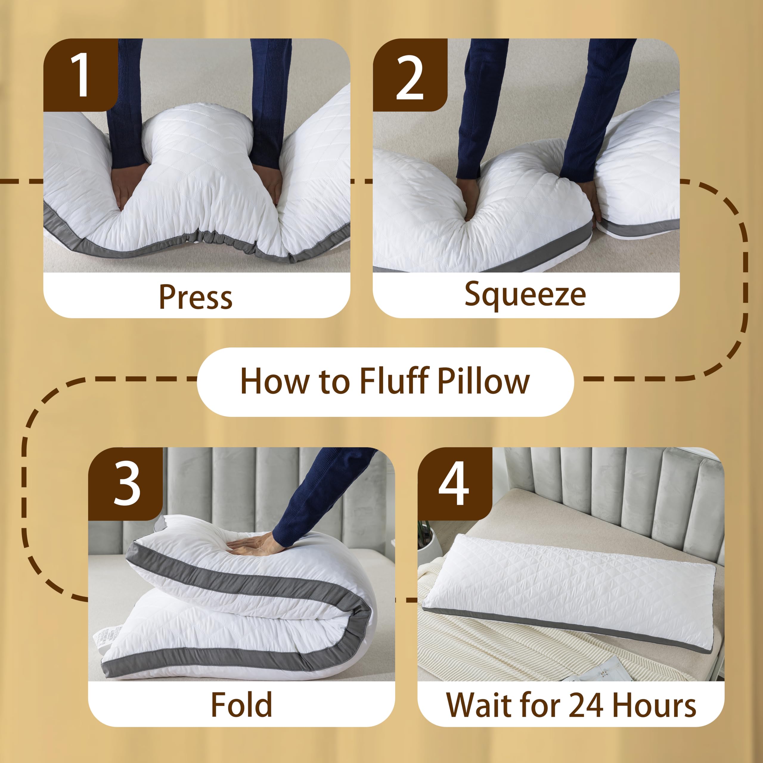 WhatsBedding bedroom scene with white memory foam pillow for restful sleep.