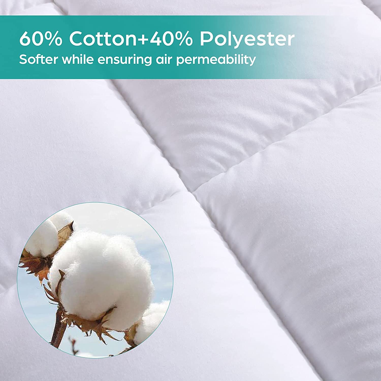 WhatsBedding cotton-top with waterproof reverse side maintains softness and protects the bed.