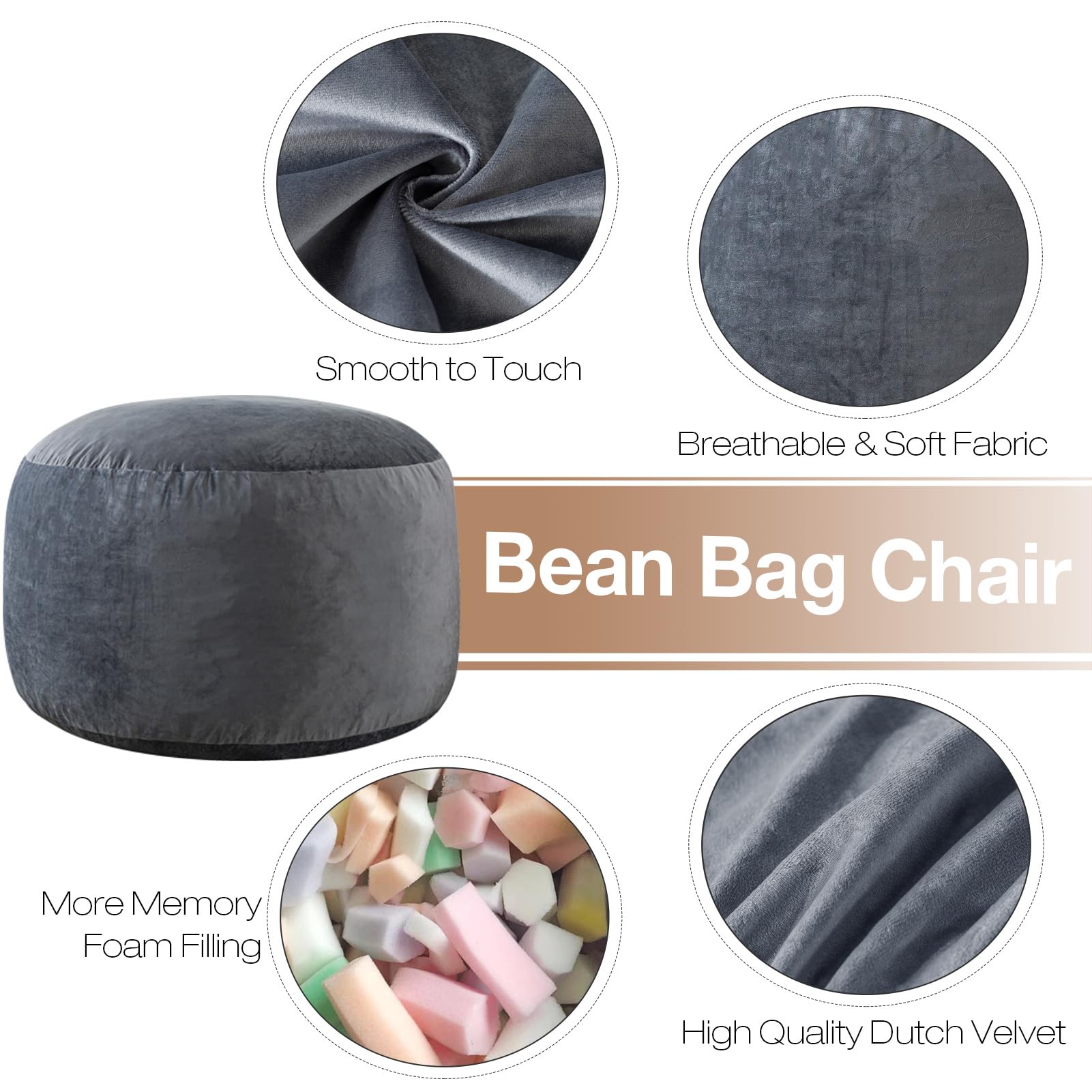 WhatsBedding dark grey faux fur fabric creates a premium, cozy surface