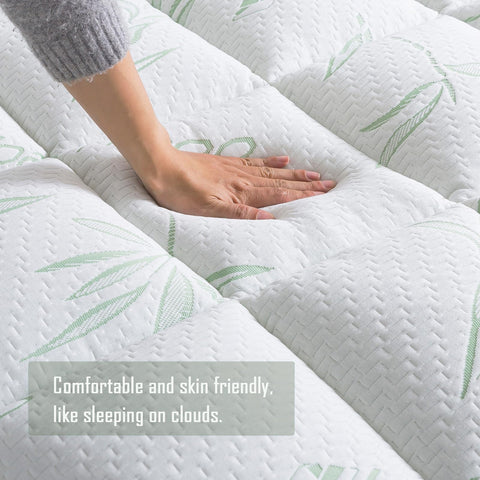 WhatsBedding Deep-pocket elastic sides securing a thick mattress