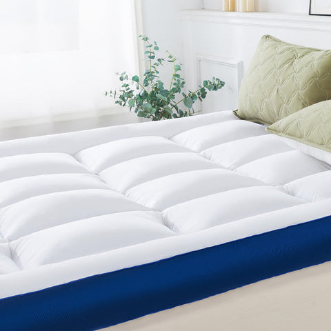 WhatsBedding elastic straps secure topper for snug, movement-free nights.
