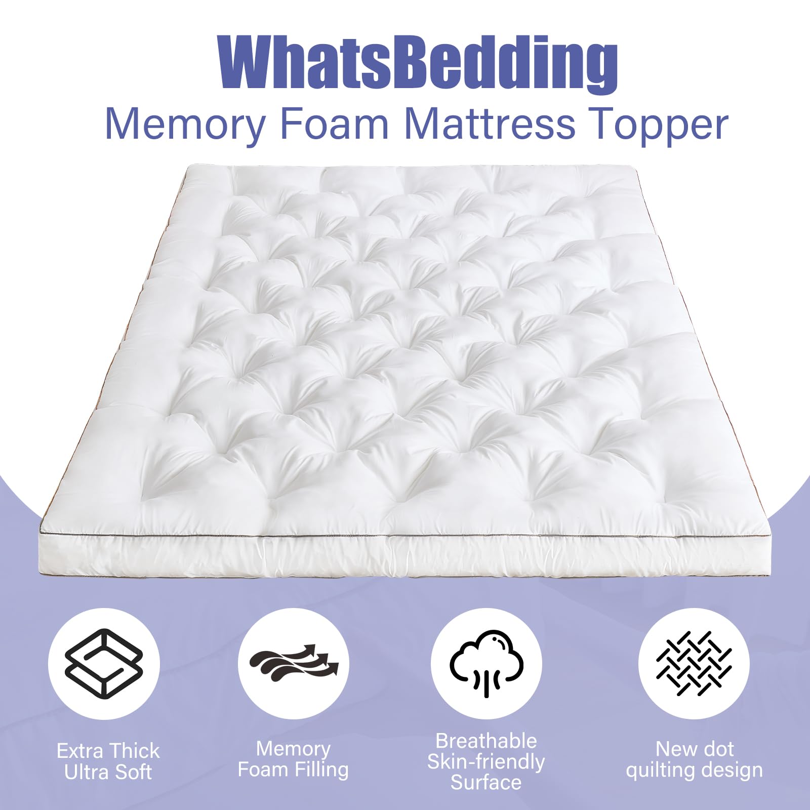 WhatsBedding ergonomic design follows body curves for targeted pressure relief