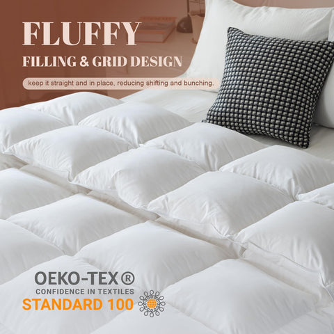 WhatsBedding feather comforter king size fits spacious beds for luxurious nights.