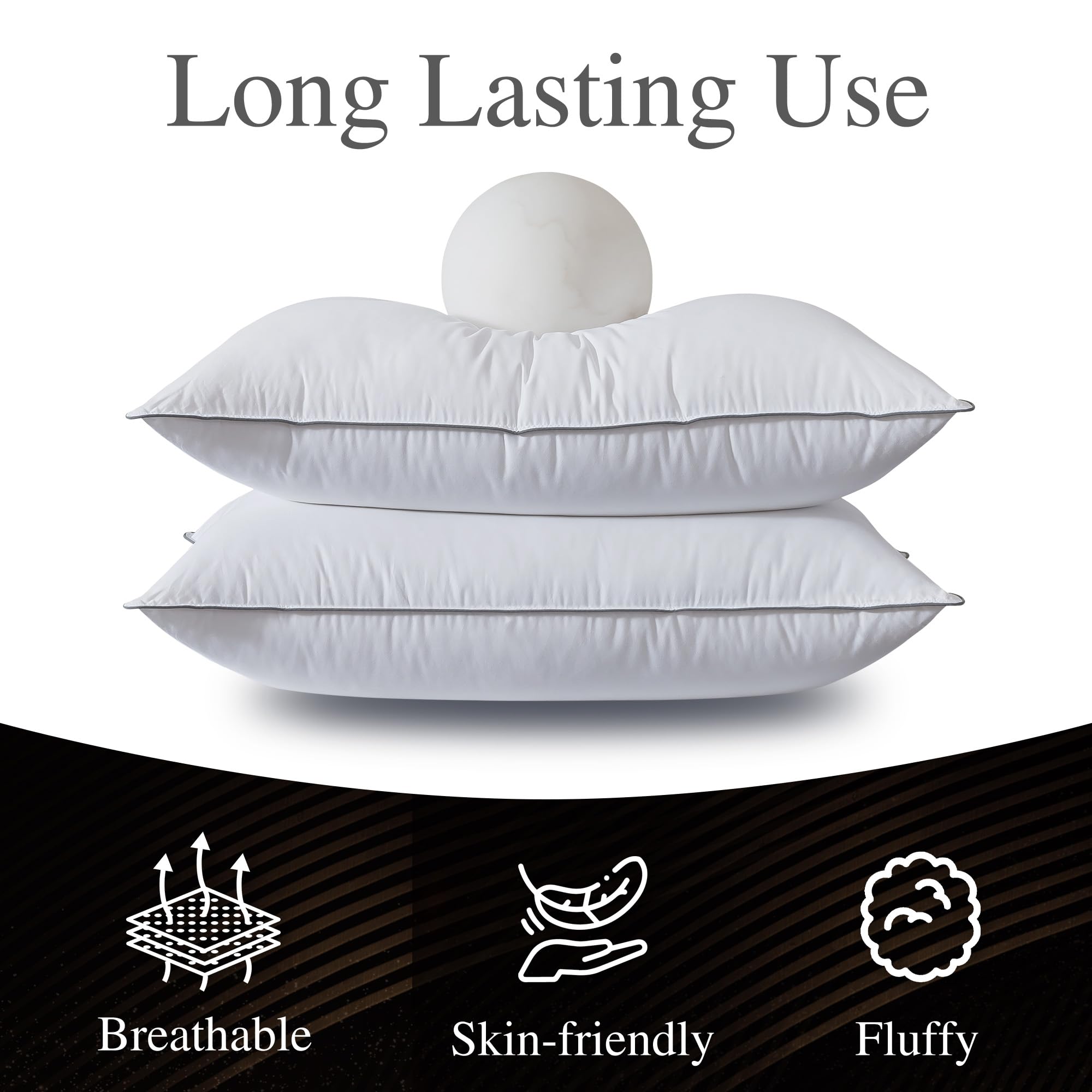 WhatsBedding goose down pillows cover-weave close-up shows durable, shape-retaining fabric.