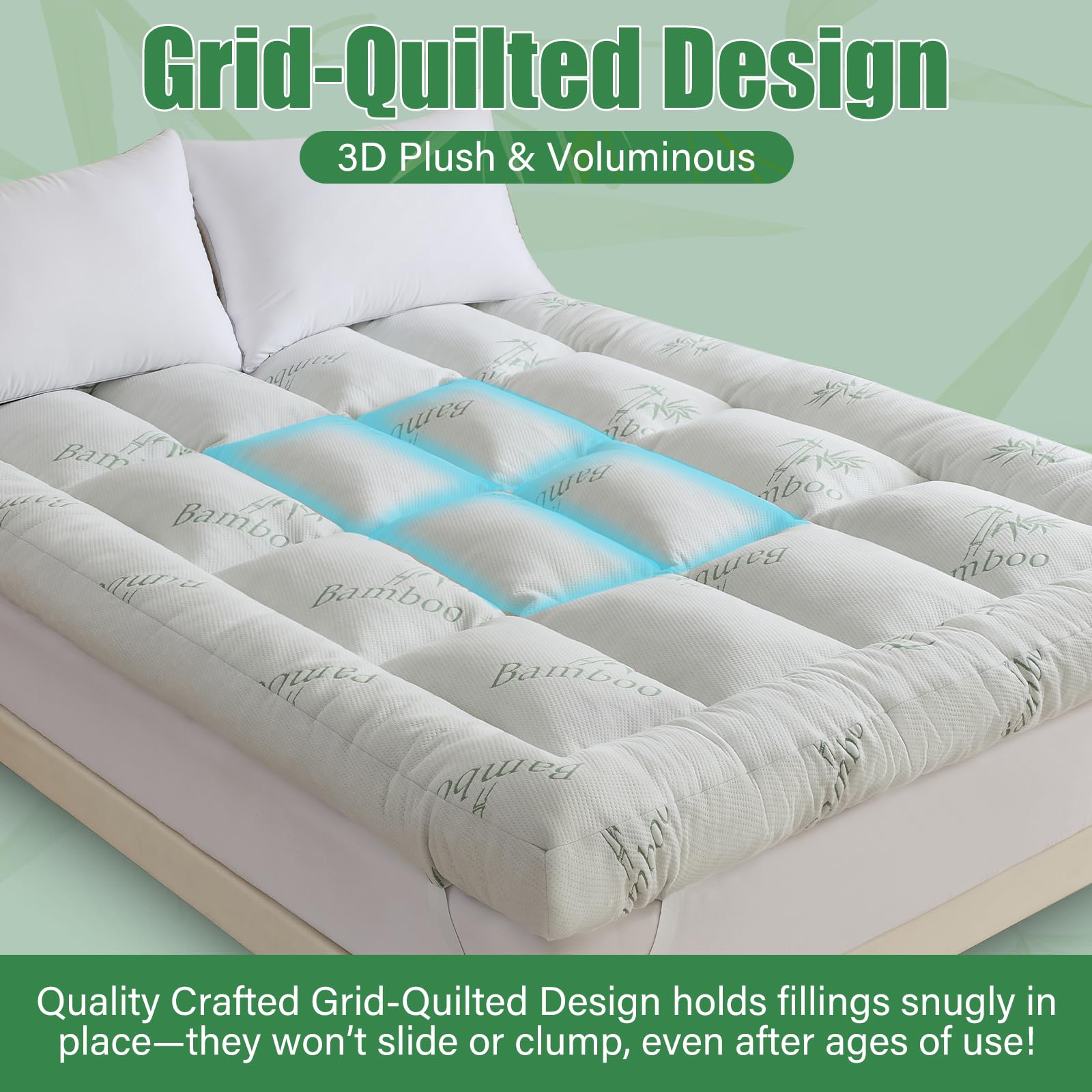 WhatsBedding high-density shredded memory foam provides soft support