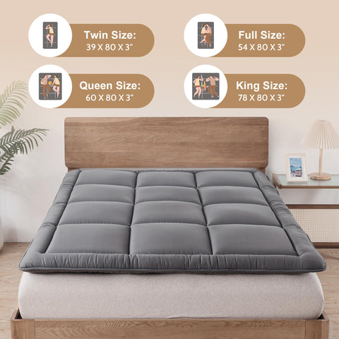 WhatsBedding Japanese floor mattress folded for space-saving storage