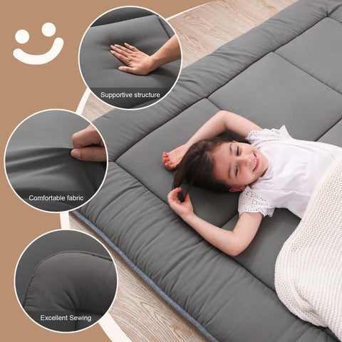 WhatsBedding Japanese floor mattress full-size laid flat for comfortable sleep