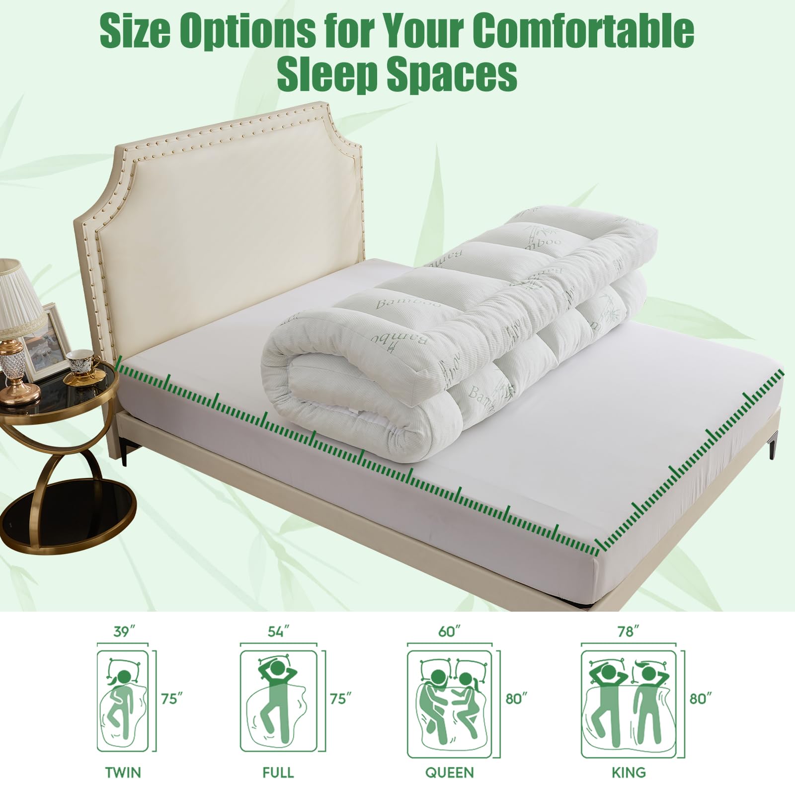 WhatsBedding king topper vacuum-packed packaging for easy setup