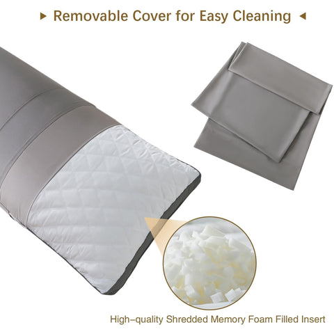 WhatsBedding long body pillow on bed for full-body support.