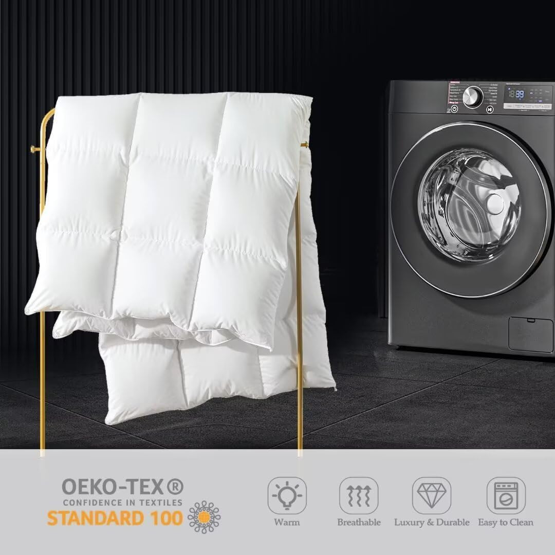 WhatsBedding machine-washable comforter, easy care after adventures.