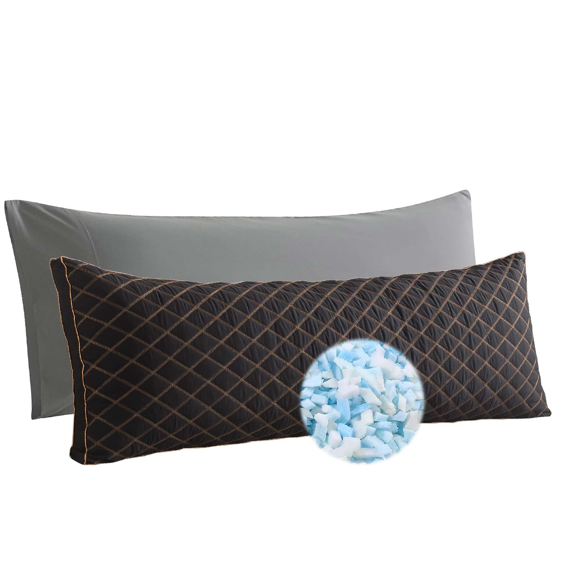 WhatsBedding memory-foam body pillow supports spinal alignment for comfortable sleep.