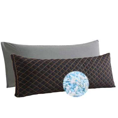 WhatsBedding memory-foam body pillow supports spinal alignment for comfortable sleep.