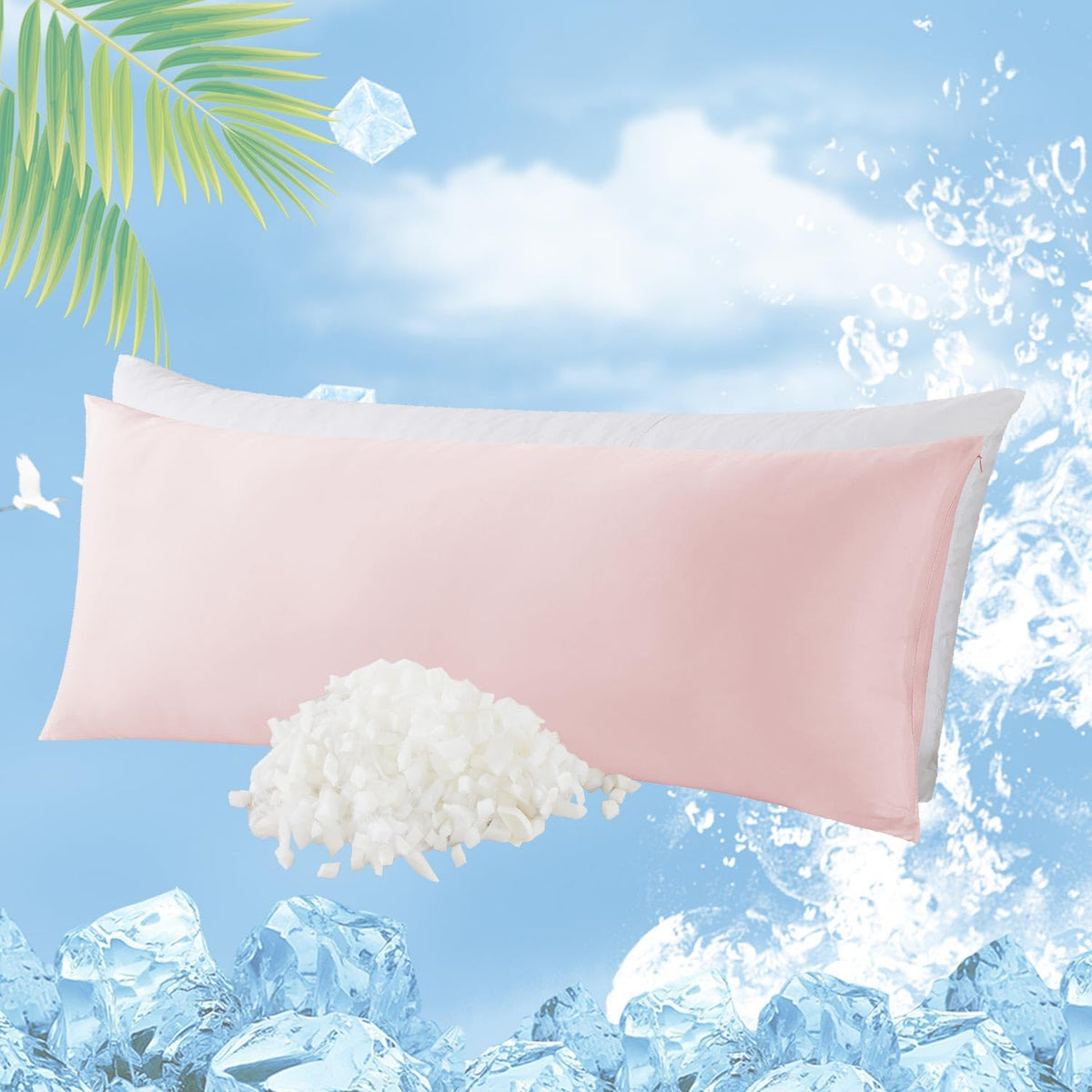 WhatsBedding memory foam body pillow with cooling cover offers refreshing comfort overnight.